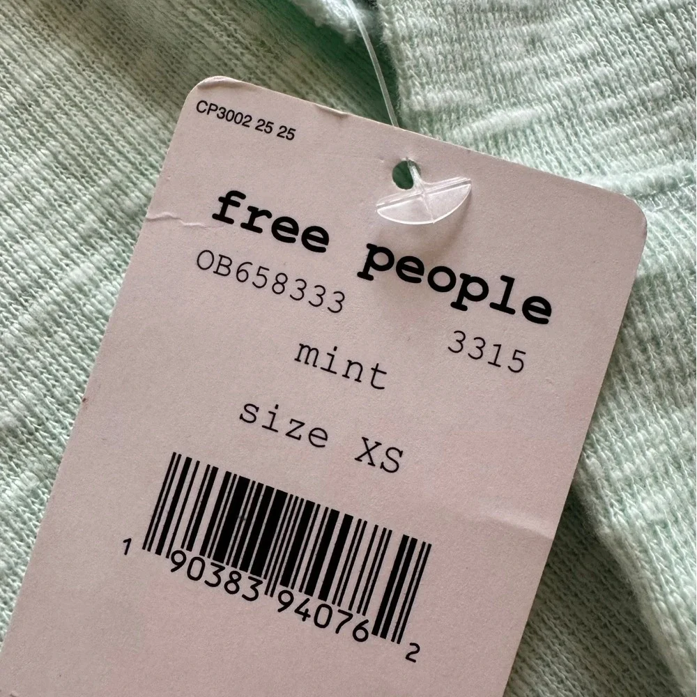 WE THE FREE People Mint Palisades Off-the-Shoulder Sweater Top Sz XS‎ NWT